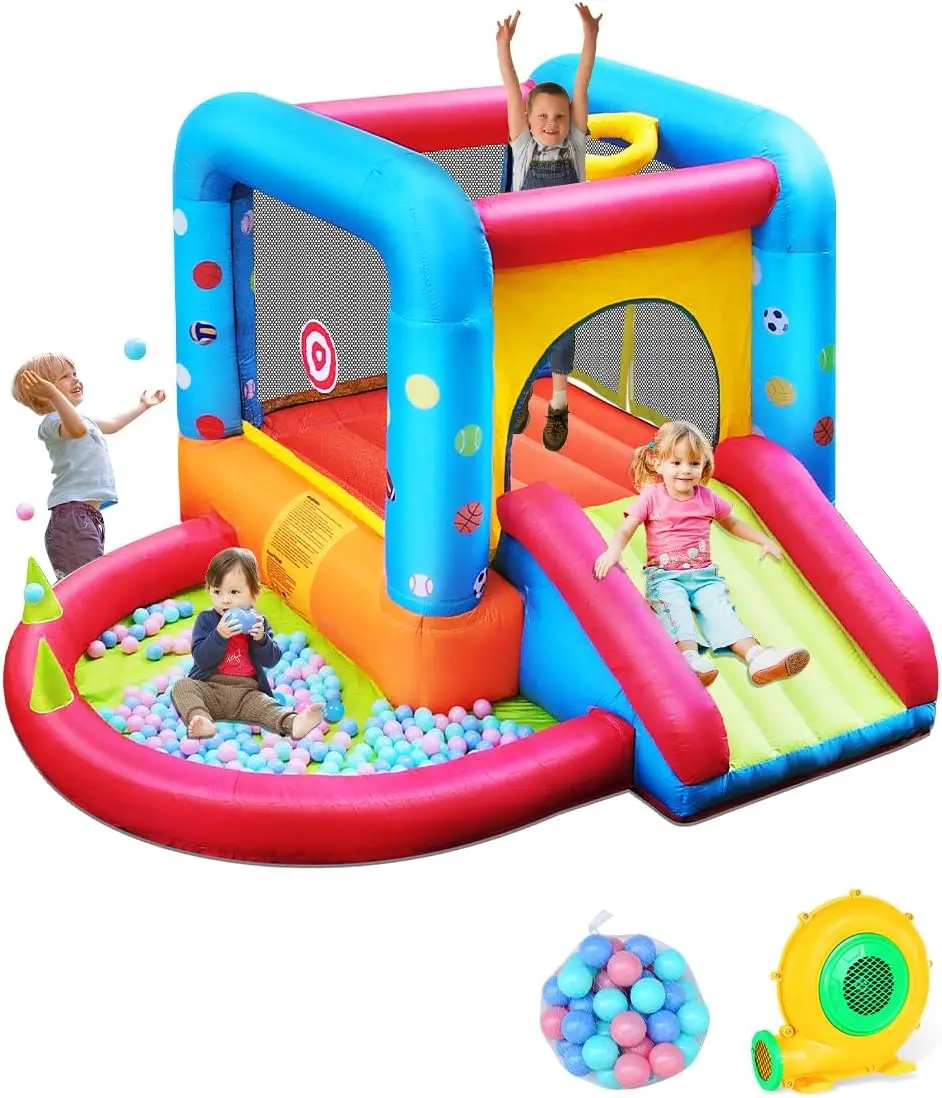 Kids Outdoor Water Slide - 스텝4펀 에어바운스, 어린이용 성 모양 슬라이드