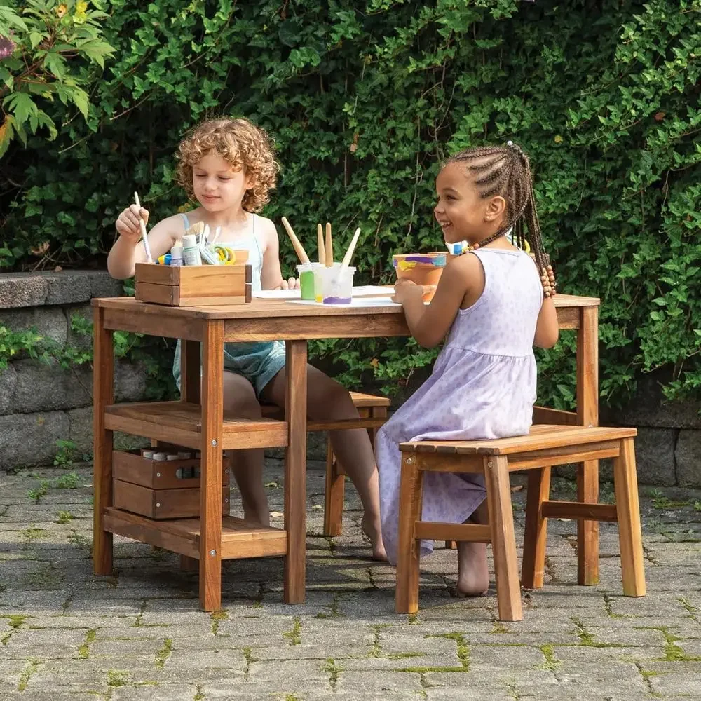 Kids Outdoor Wooden Playset - 어린이 야외용 상자형 테이블 및 벤치