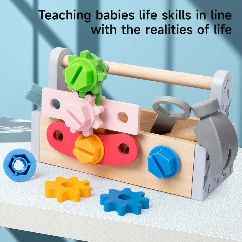 Kids Outdoor Wooden Playset - 어린이용 나무 공구함 DIY 나사 수리