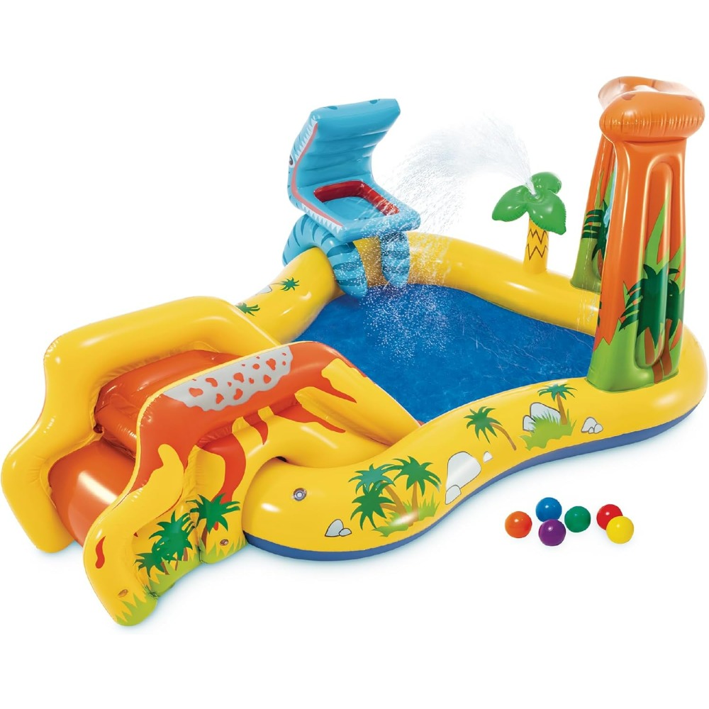 Kids Outdoor Activity Centre - 공기주입식 공룡 놀이센터, 슬라이드, 물 분사기,