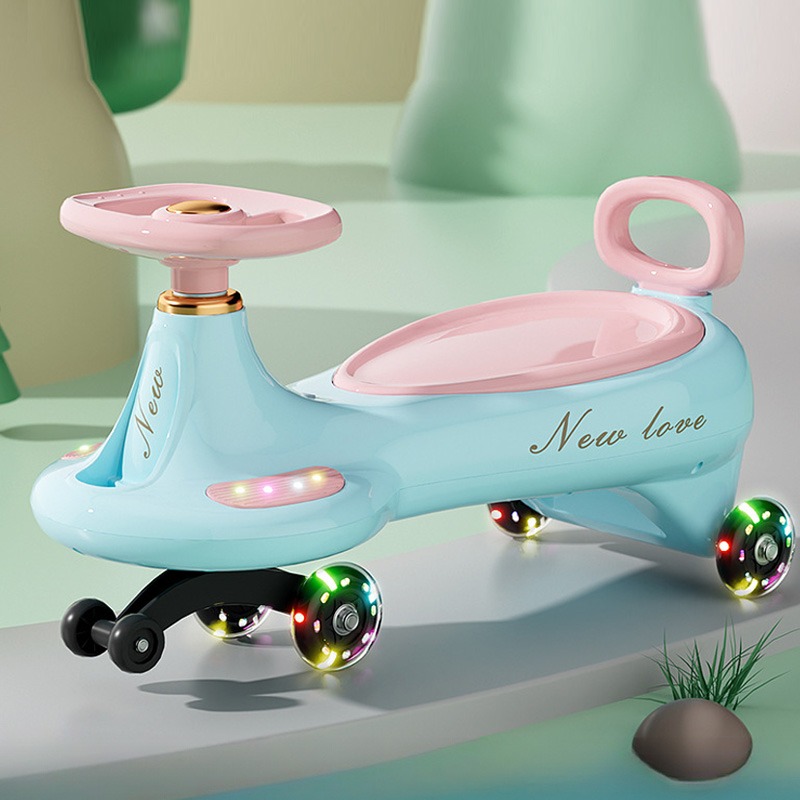 Kids Outdoor Slide Set - 귀여운 어린이용 스윙 흔들 자동차, 넘어짐