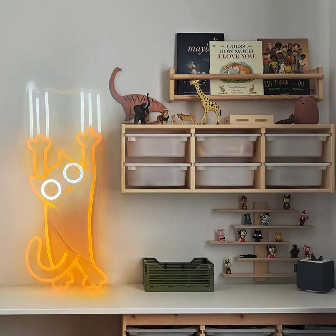 Kids Outdoor Climbing Wall - 고양이 등반 네온사인, 맞춤형 고양이 LED