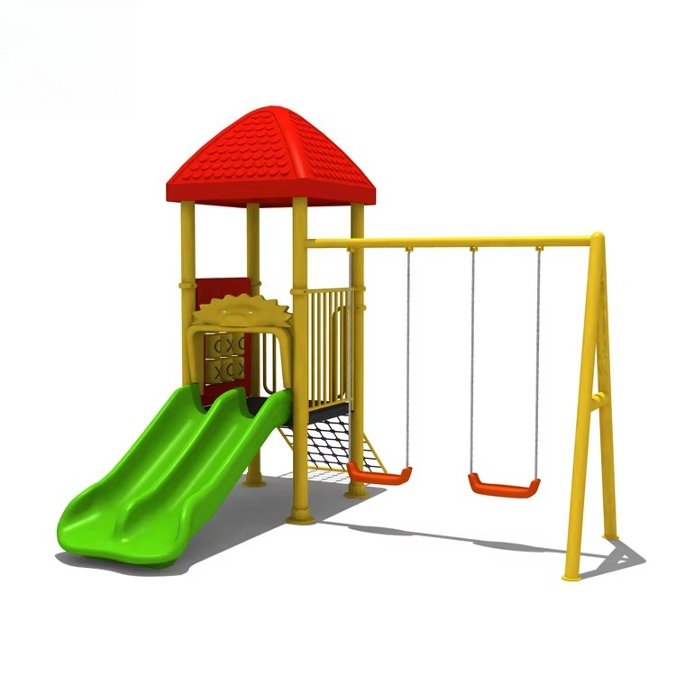 Kids Outdoor Slide Set - 철제 놀이터 장비, 복합 그네, 플라스틱