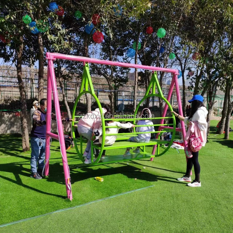 Outdoor Children'S Park - 놀이공원 놀이기구, 금속 야외 해피 스윙,