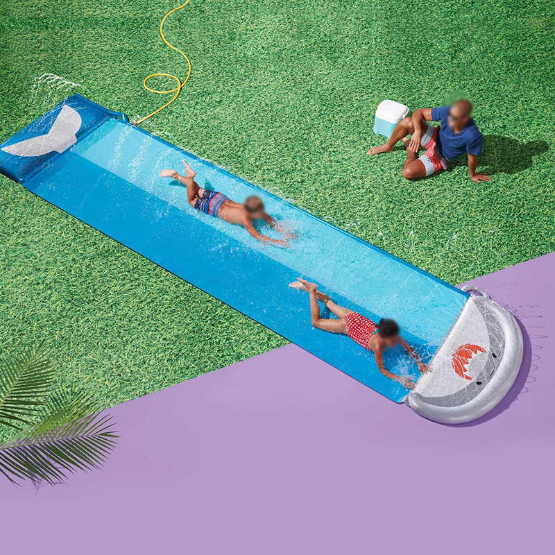 Kids Outdoor Water Slide - 어린이용 인터랙티브 상어 워터 슬라이드 매트,