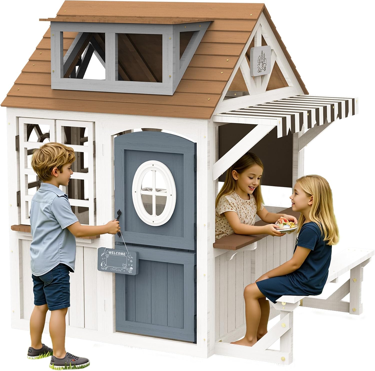 Kids Outdoor Wooden Playset - 알보트 키즈 야외용 원목 놀이집 (주방