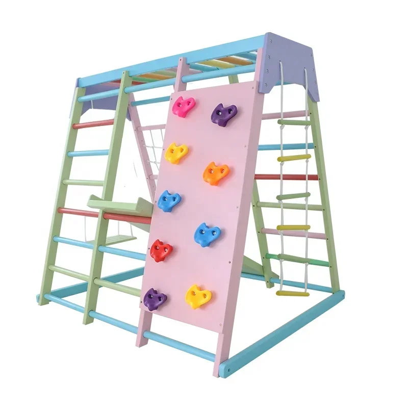 Kids Outdoor Slide Set - 어린이용 실내 나무 클라이밍 프레임 세트,