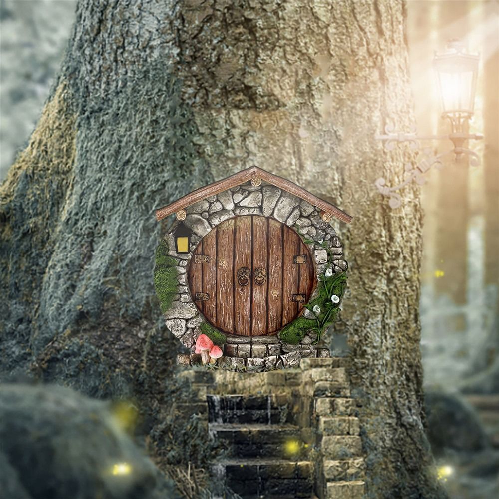 조각 디자인 나무 미니어처 요정 그놈 요정 문짝, 창문 - Kids Outdoor Fairy Garden 리뷰 및 가격