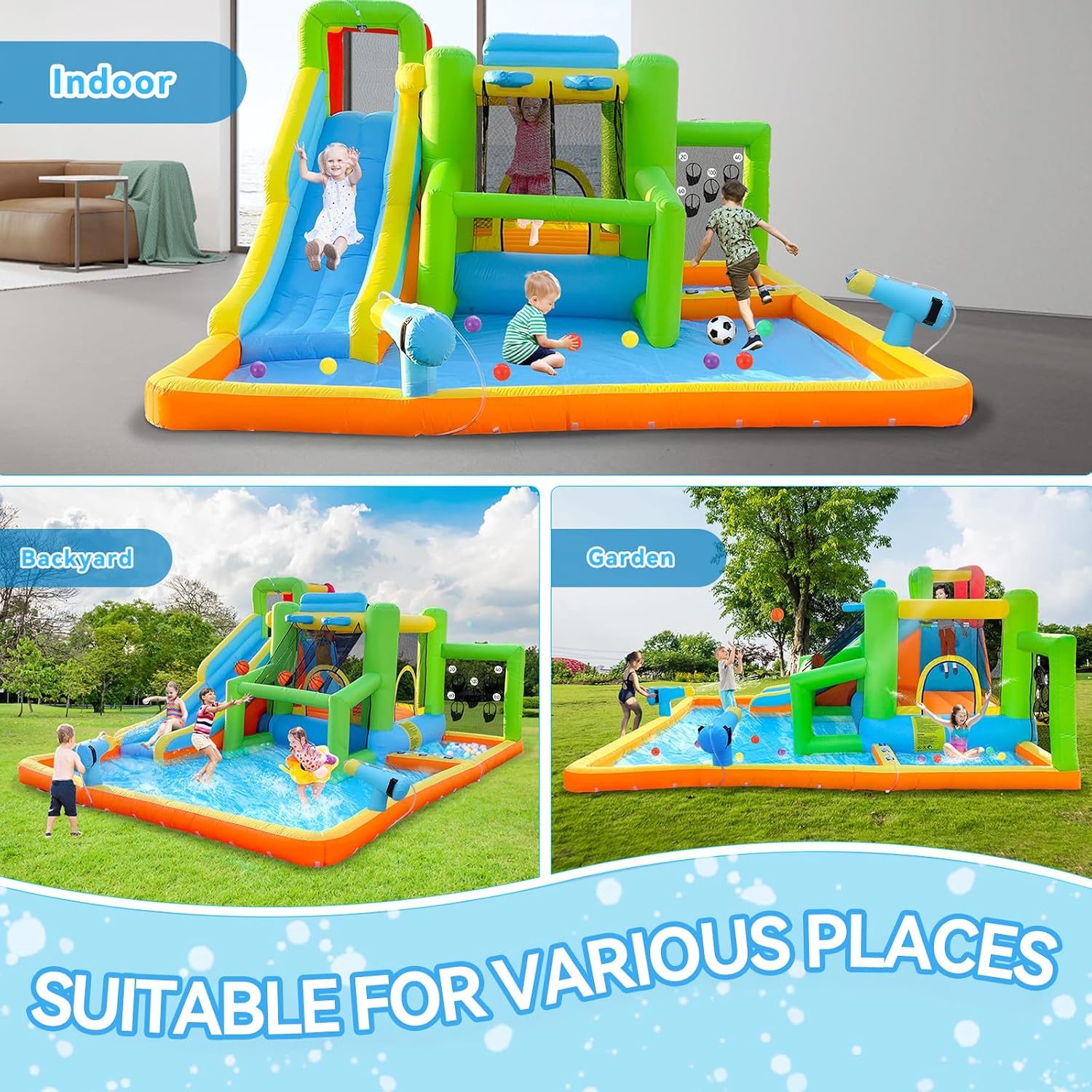 FBSPORT 에어바운스 워터슬라이드, 어린이용 실내외 - Kids Outdoor Water Slide 리뷰 및 가격
