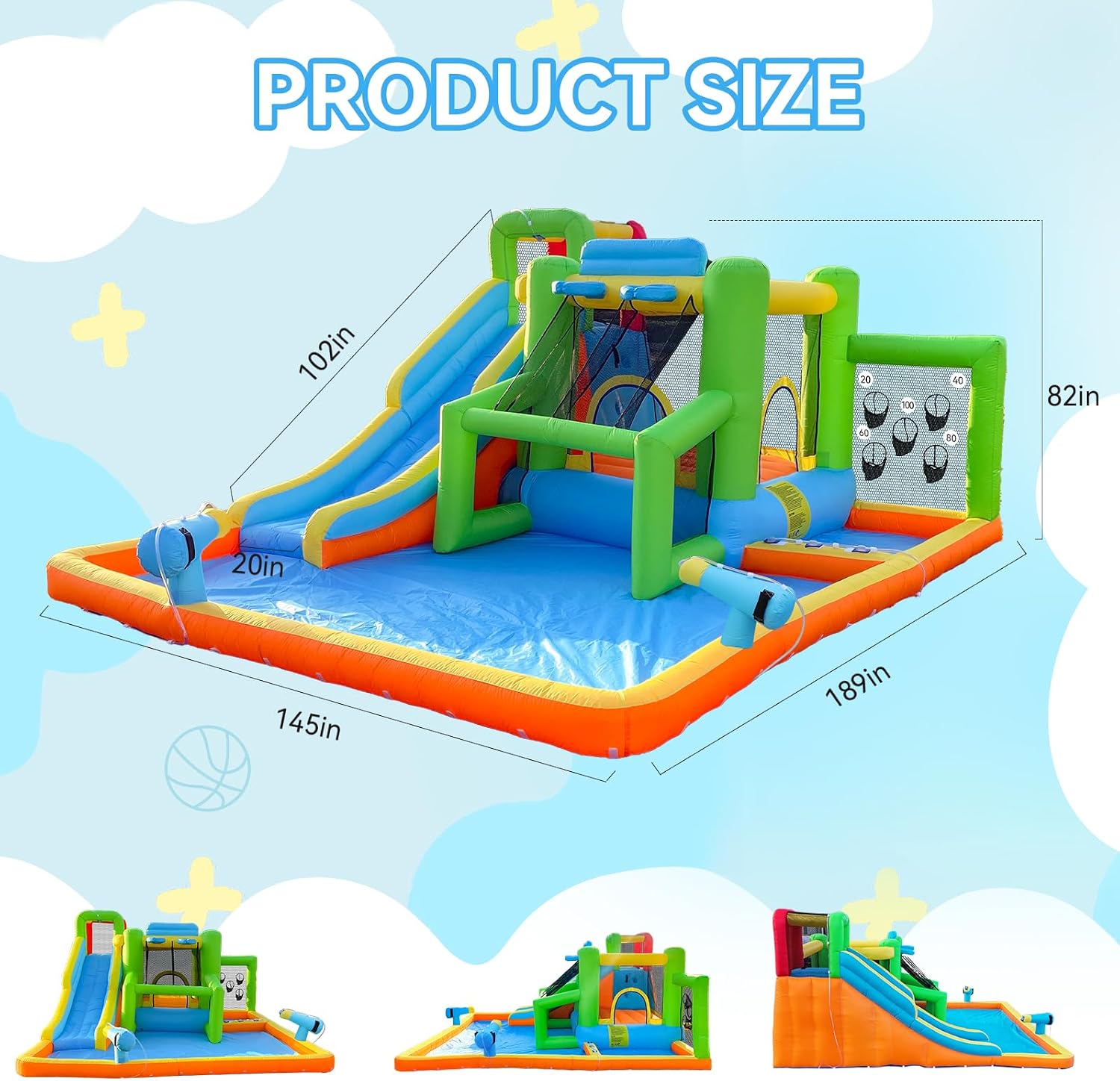 FBSPORT 에어바운스 워터슬라이드, 어린이용 실내외 - Kids Outdoor Water Slide 리뷰 및 가격