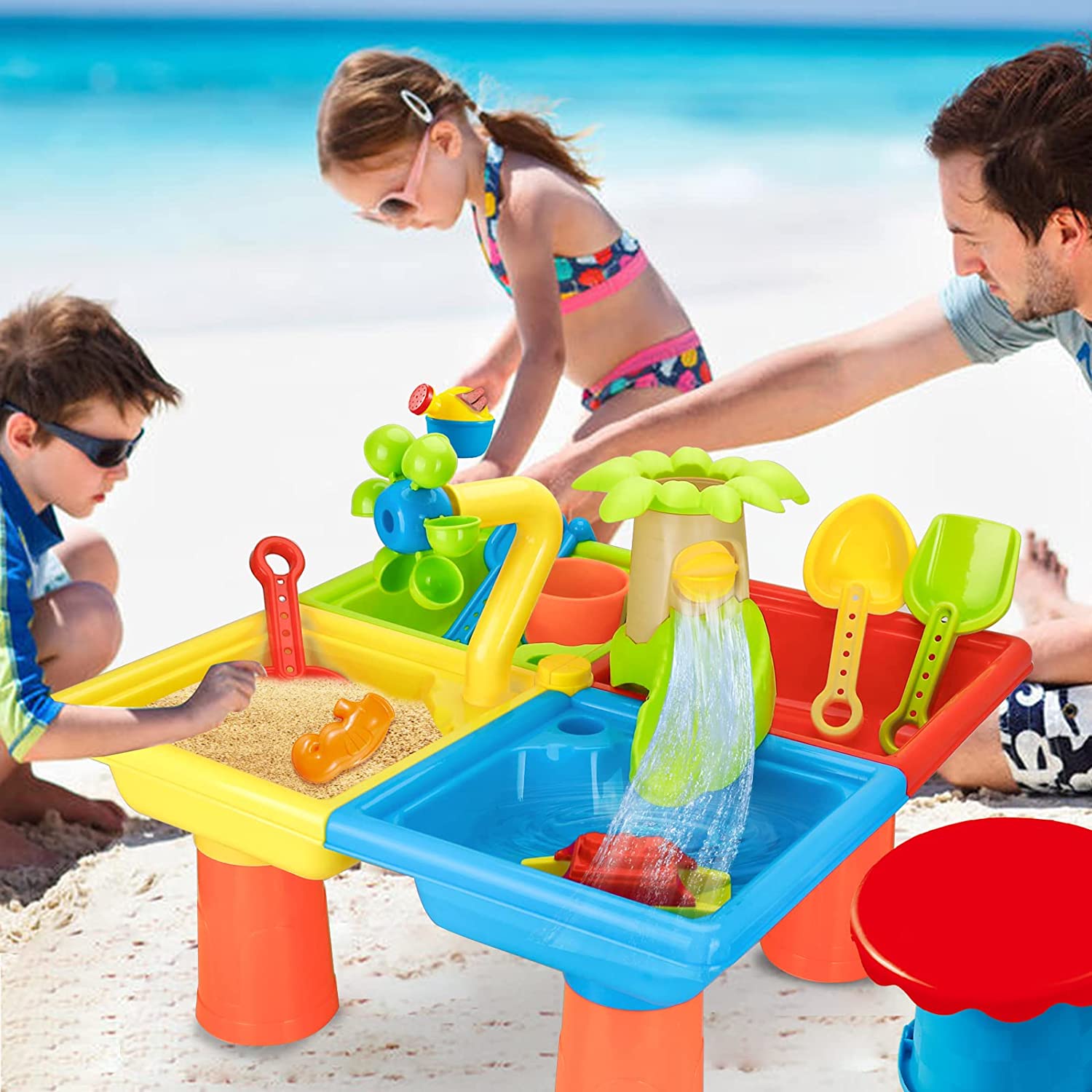 해변 테이블 모래 놀이 장난감, 어린이 야외 게임, 아 - Kids Outdoor Water Table 리뷰 및 가격