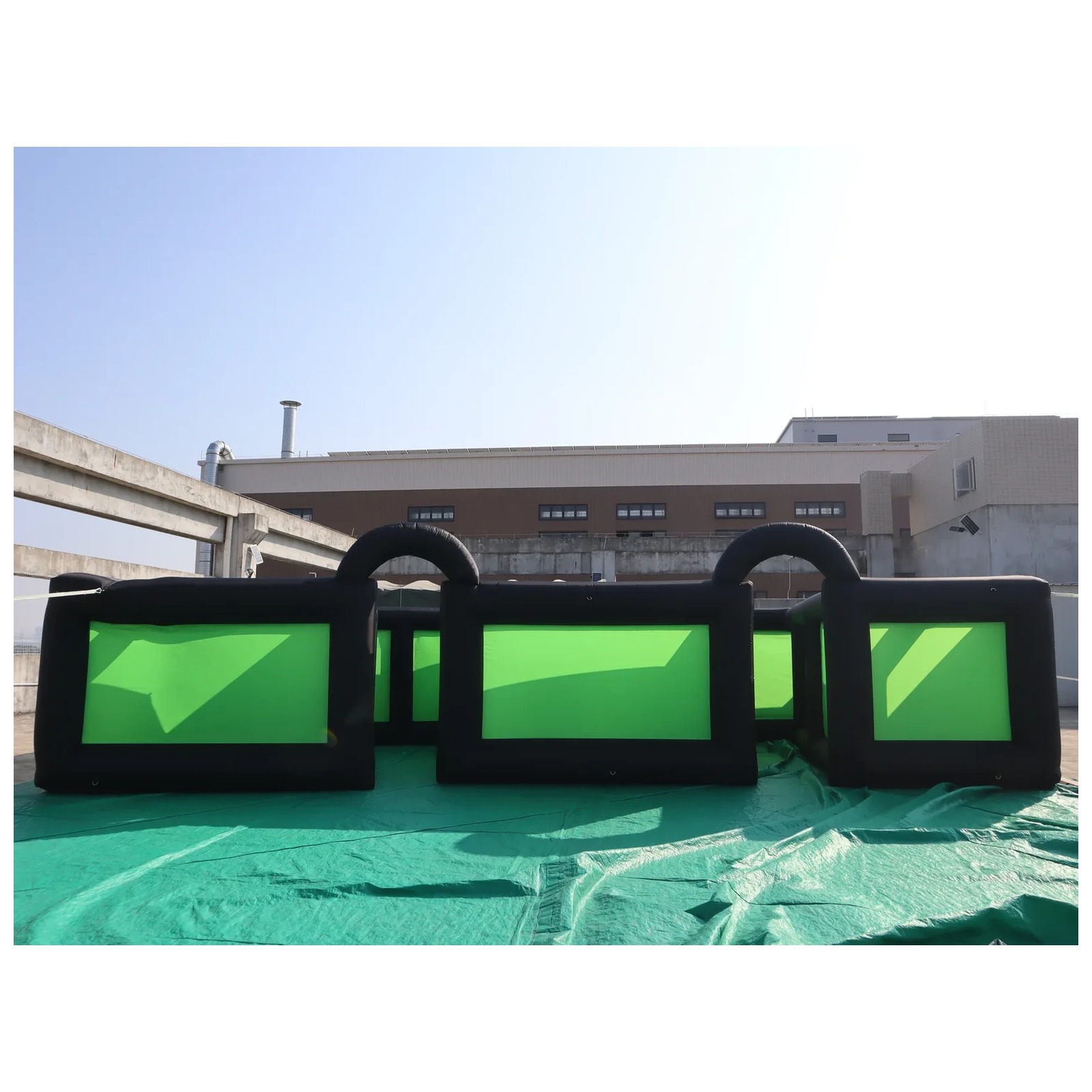 야외용 검정색-녹색 에어바운스 미로 10X10m 33X - Kids Outdoor Party Venue 리뷰 및 가격