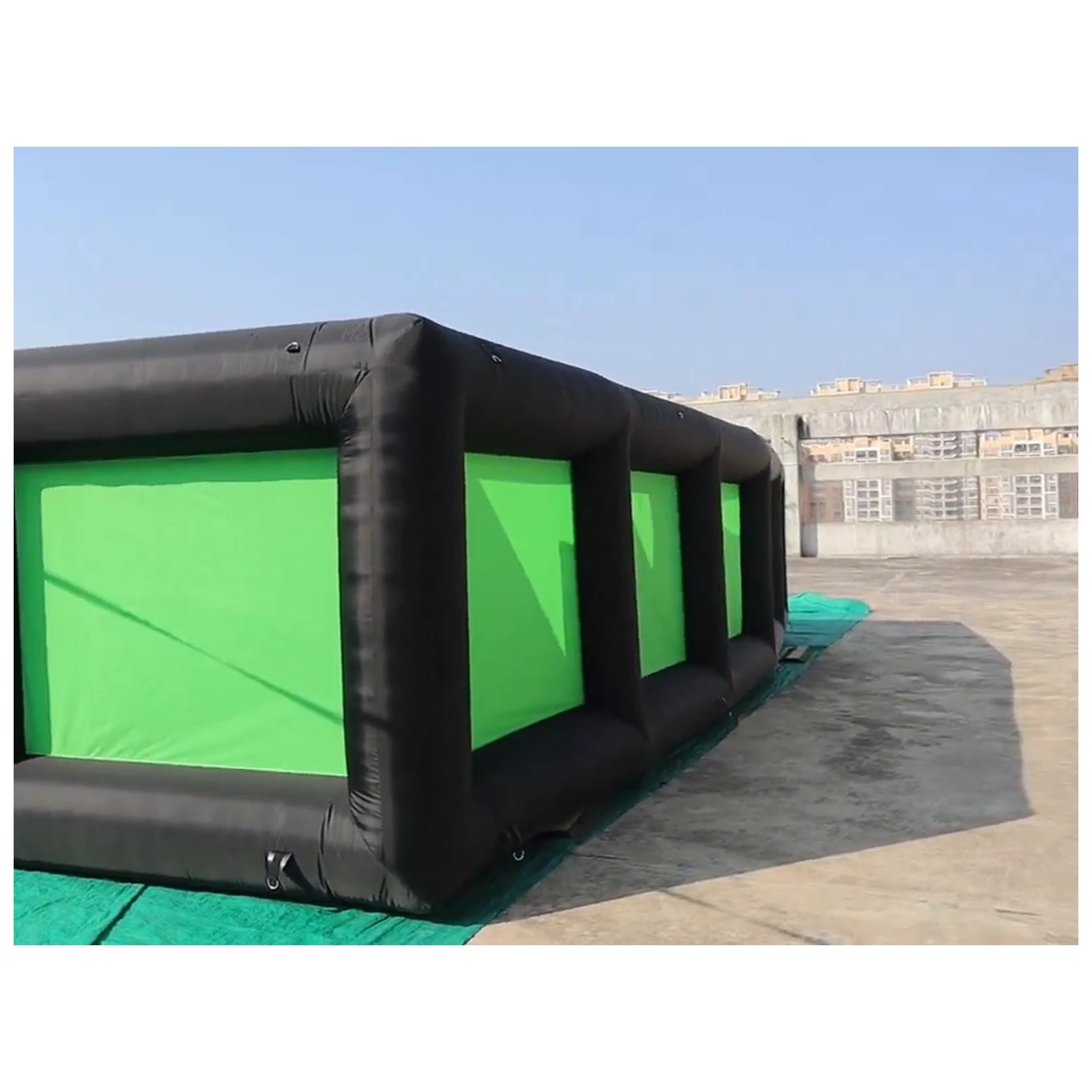 야외용 검정색-녹색 에어바운스 미로 10X10m 33X - Kids Outdoor Party Venue 리뷰 및 가격