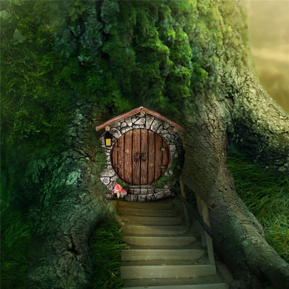 각인 디자인 나무 미니어처 요정 그놈 요정 문 창문 피 - Kids Outdoor Fairy Garden 리뷰 및 가격