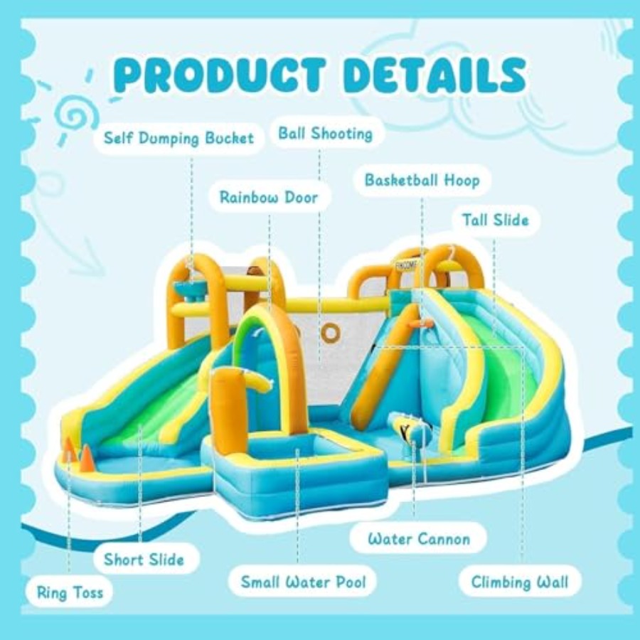 어린이용 야외용 풍선 워터 슬라이드 파크: PVC 소재 - Kids Outdoor Pool 리뷰 및 가격