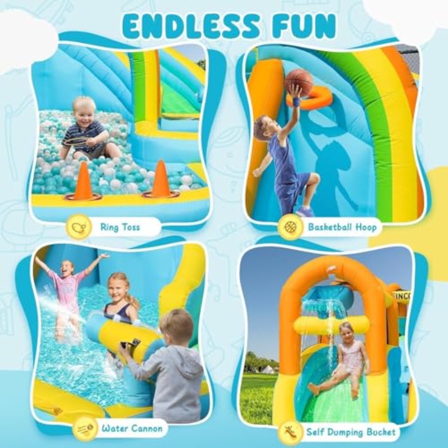 어린이용 야외용 풍선 워터 슬라이드 파크: PVC 소재 - Kids Outdoor Pool 리뷰 및 가격