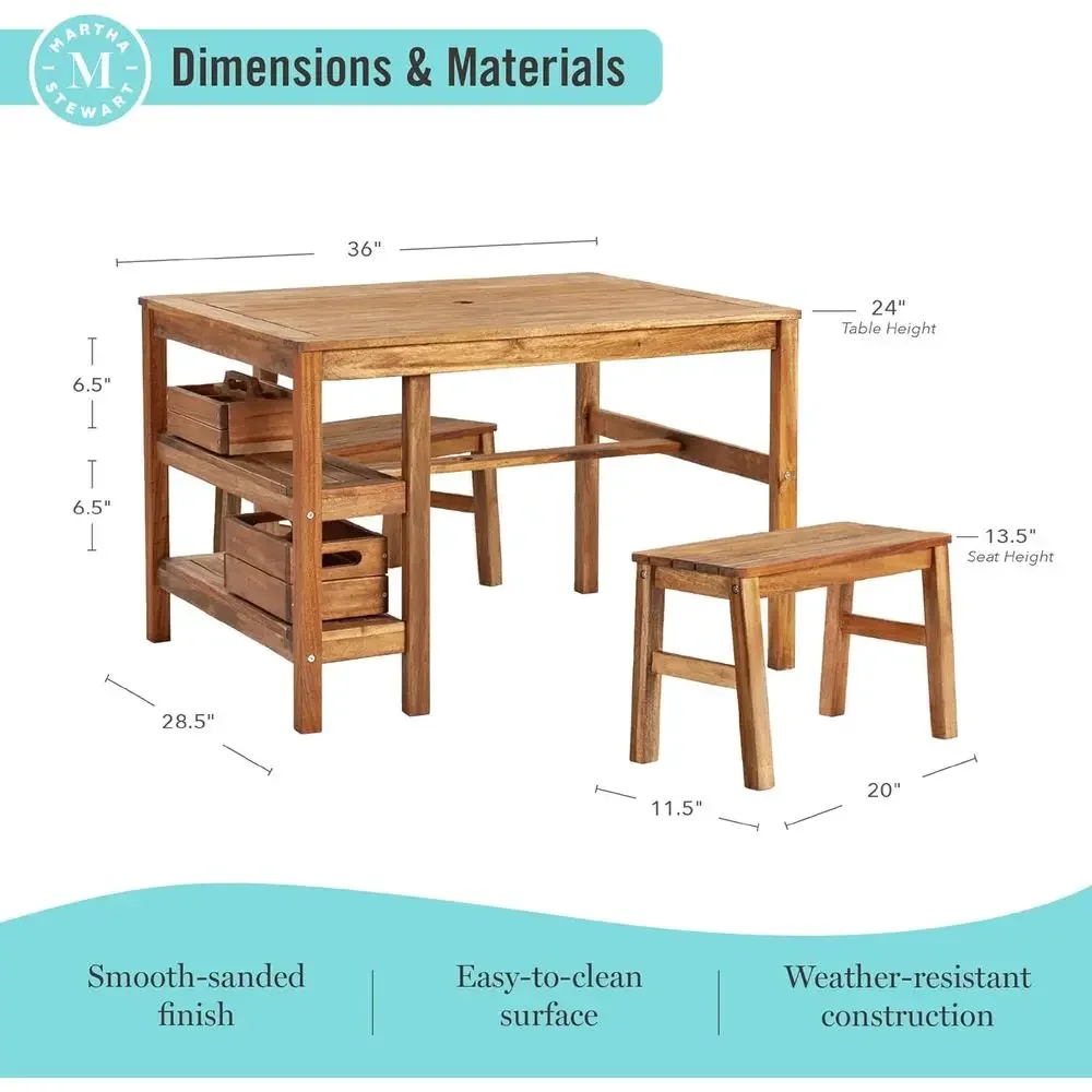 어린이 야외용 상자형 테이블 및 벤치 2개 세트: 아카 - Kids Outdoor Wooden Playset 리뷰 및 가격