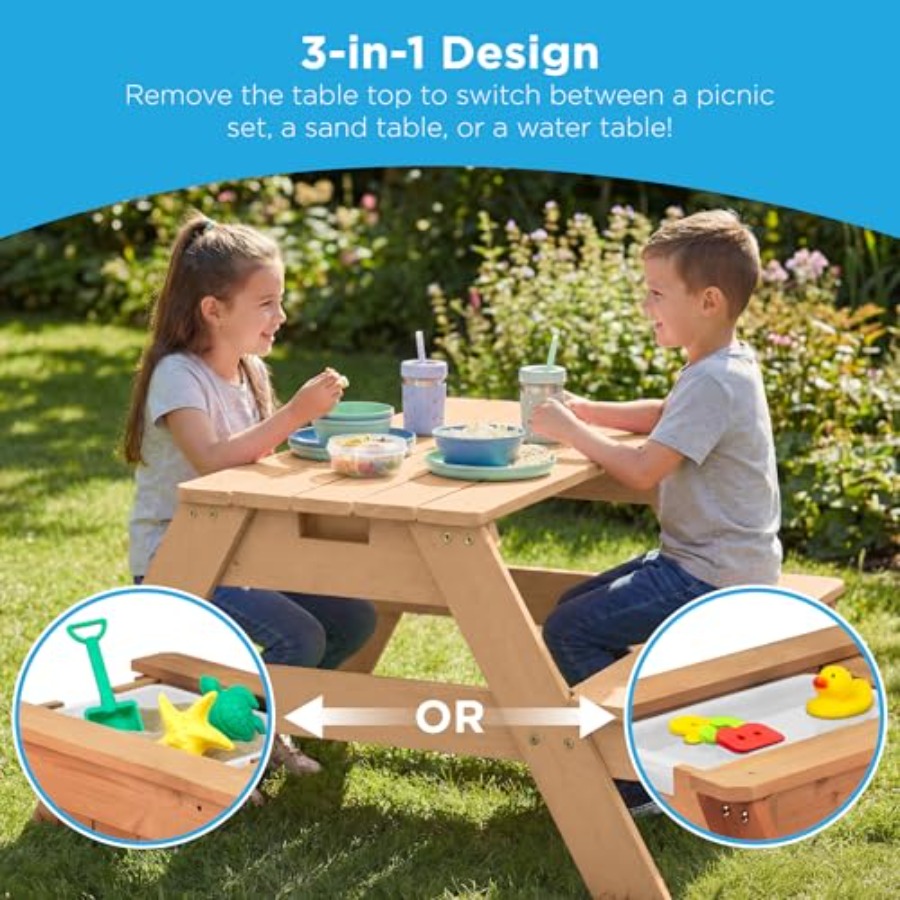 야외용 어린이 피크닉 테이블(우산 포함), 3-in-1 - Kids Outdoor Table With Umbrella 리뷰 및 가격