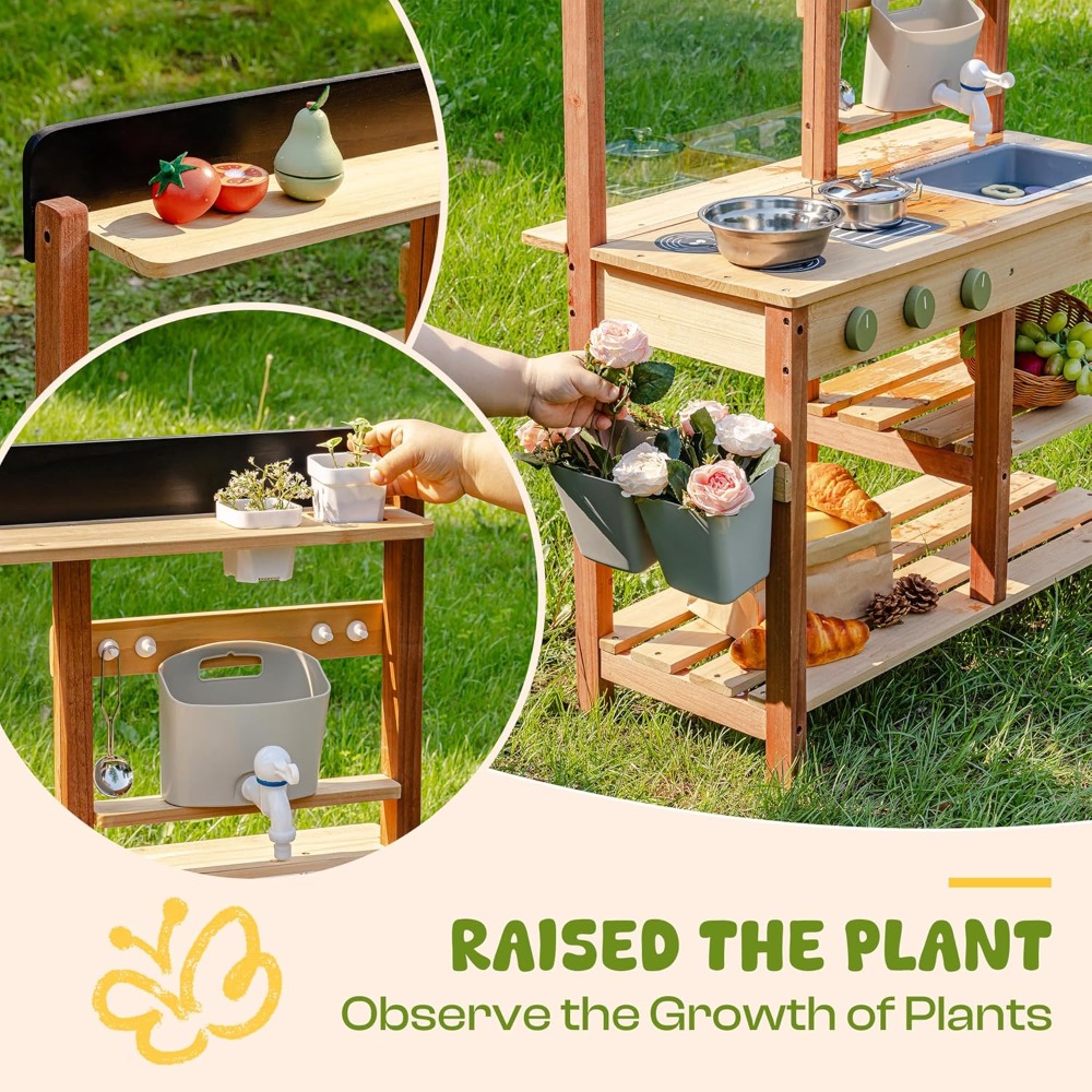 미국산 어린이용 야외 놀이용 나무 진흙 주방 세트 (흐 - Kids Outdoor Wooden Playset 리뷰 및 가격