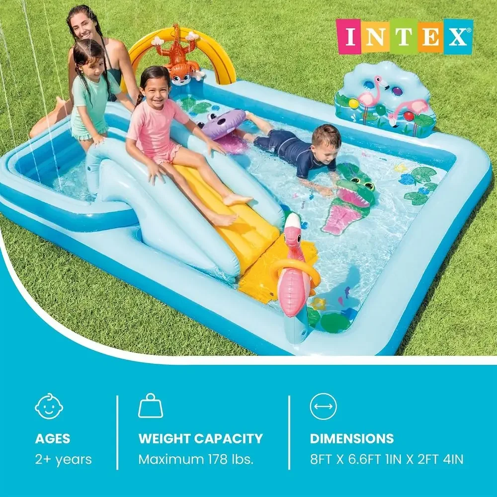 어린이용 물 미끄럼틀이 있는 풍선 정글 어드벤처 플레이 - Kids Outdoor Water Slide 리뷰 및 가격