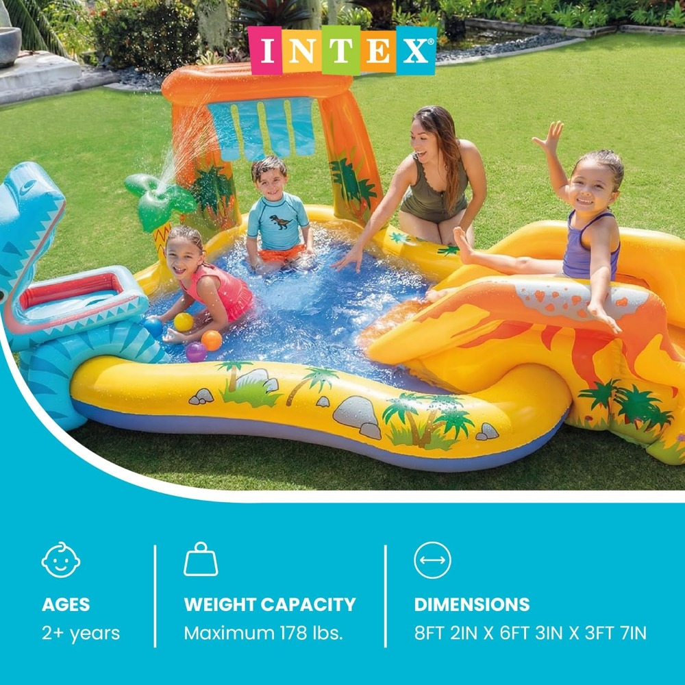 공기주입식 공룡 놀이센터, 슬라이드, 물 분사기, 폭포 - Kids Outdoor Activity Centre 리뷰 및 가격