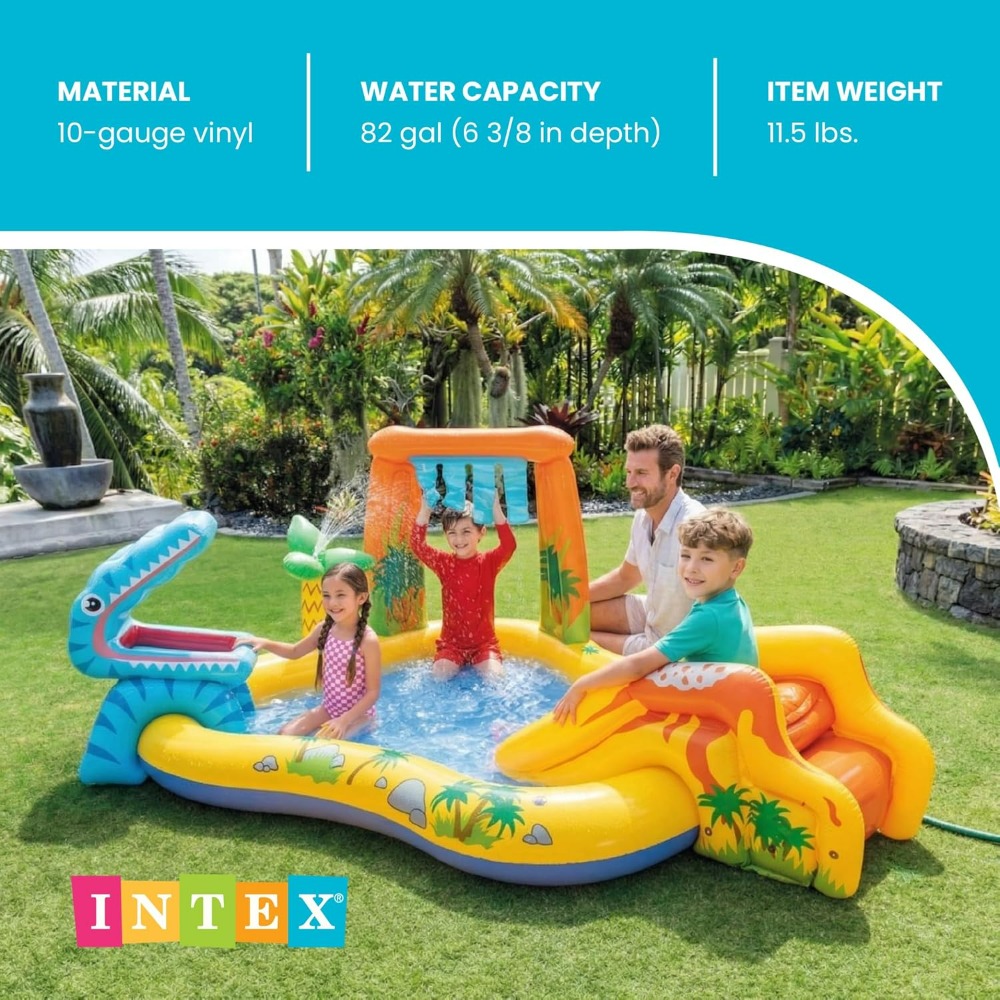 공기주입식 공룡 놀이센터, 슬라이드, 물 분사기, 폭포 - Kids Outdoor Activity Centre 리뷰 및 가격