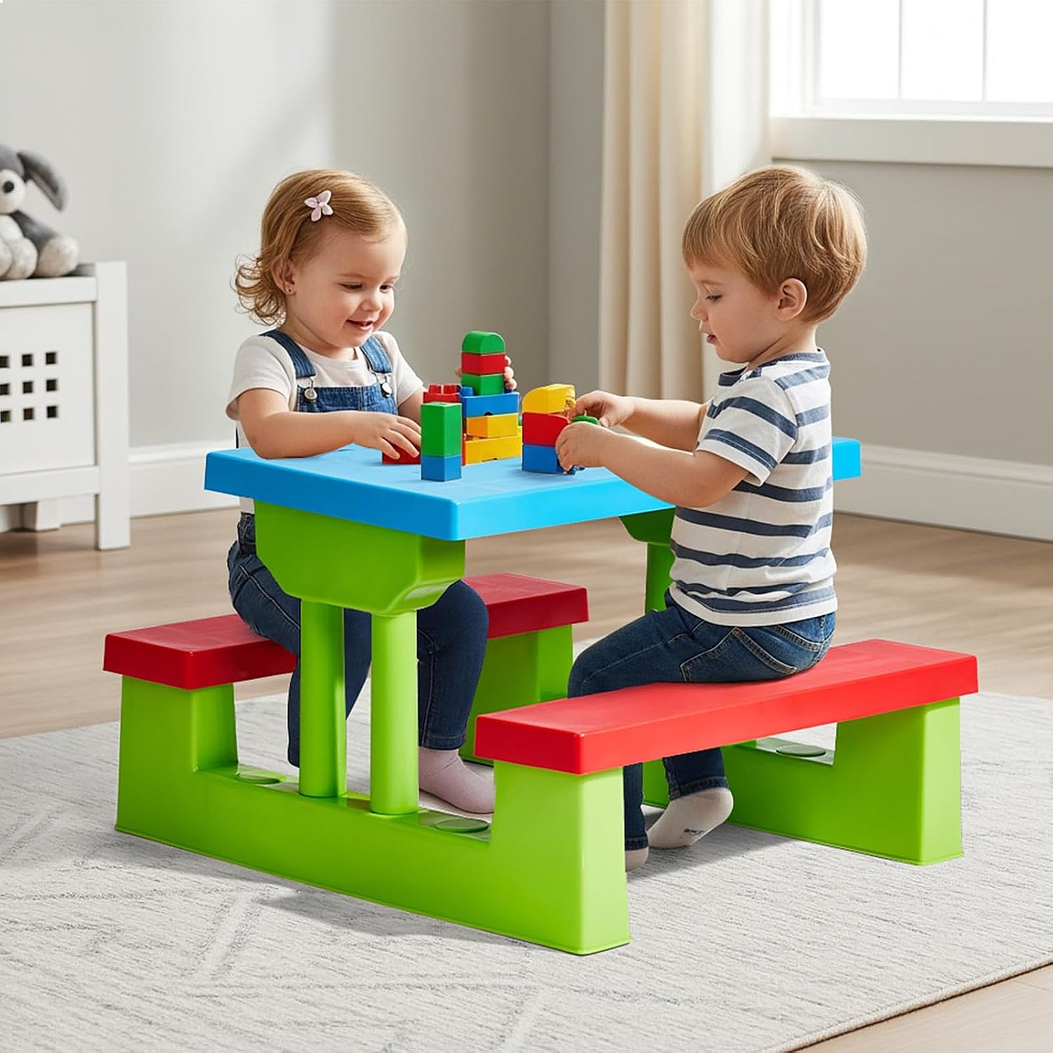 조이모어 어린이 피크닉 테이블(우산 포함), 플라스틱  - Kids Outdoor Table With Umbrella 리뷰 및 가격