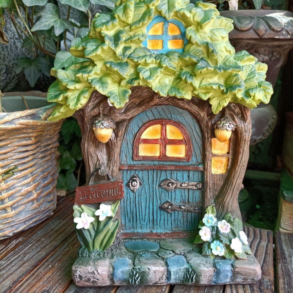 나무 미니어처 요정/노움 조각 디자인 요정 문 창문 장 - Kids Outdoor Fairy Garden 리뷰 및 가격
