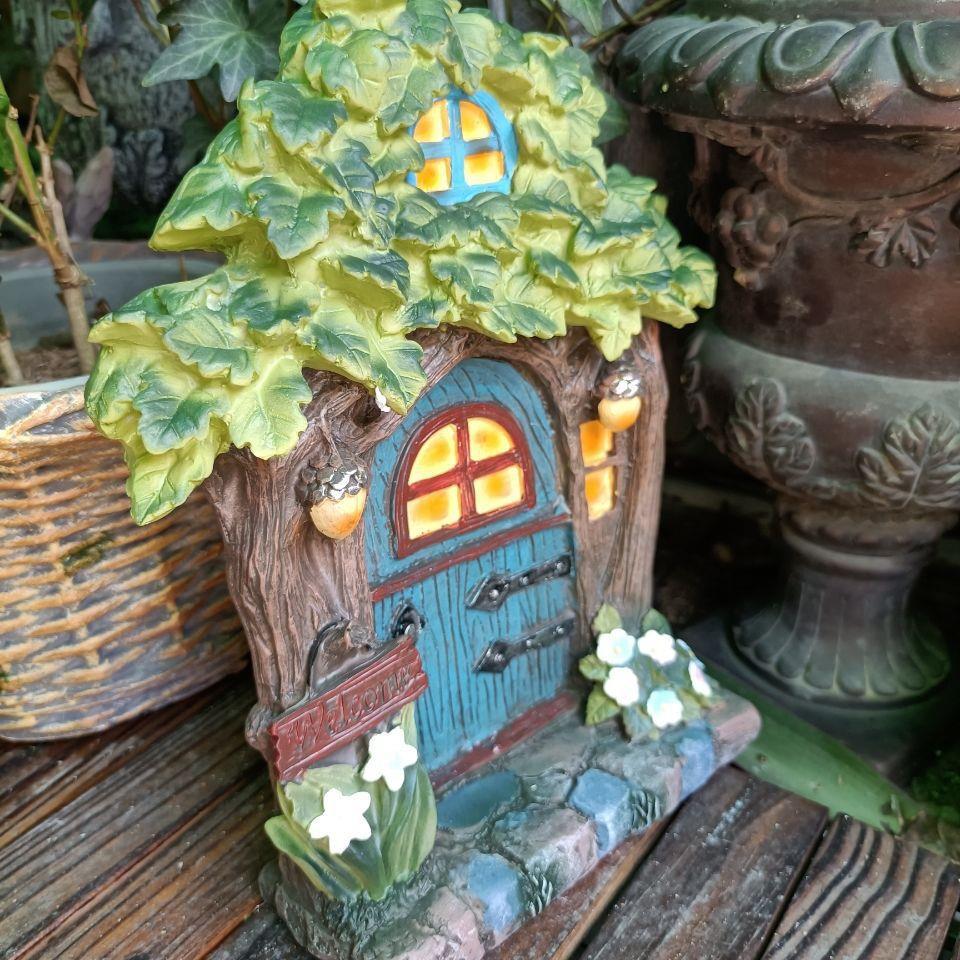 나무 미니어처 요정/노움 조각 디자인 요정 문 창문 장 - Kids Outdoor Fairy Garden 리뷰 및 가격