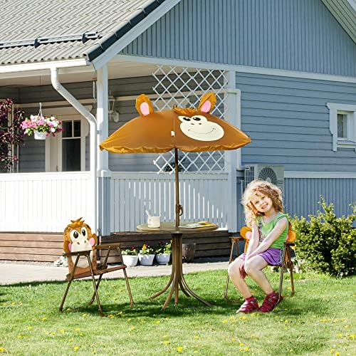 어린이용 테이블 및 의자 세트 피크닉 테이블 우산 브라 - Kids Outdoor Table With Umbrella 리뷰 및 가격