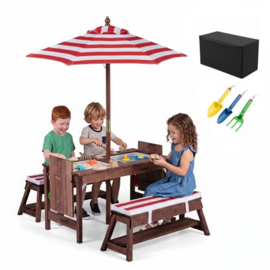 야외용 어린이 피크닉 테이블, 파티오/마당용, 나무로  - Kids Outdoor Water Table 리뷰 및 가격