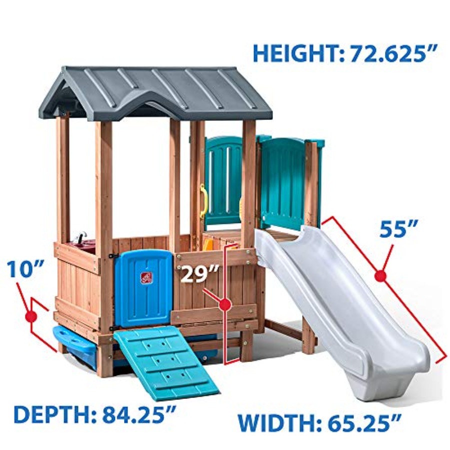 우드랜드 어드벤처 플레이하우스 & 슬라이드, 어린이 야 - Kids Outdoor Wooden Playset 리뷰 및 가격