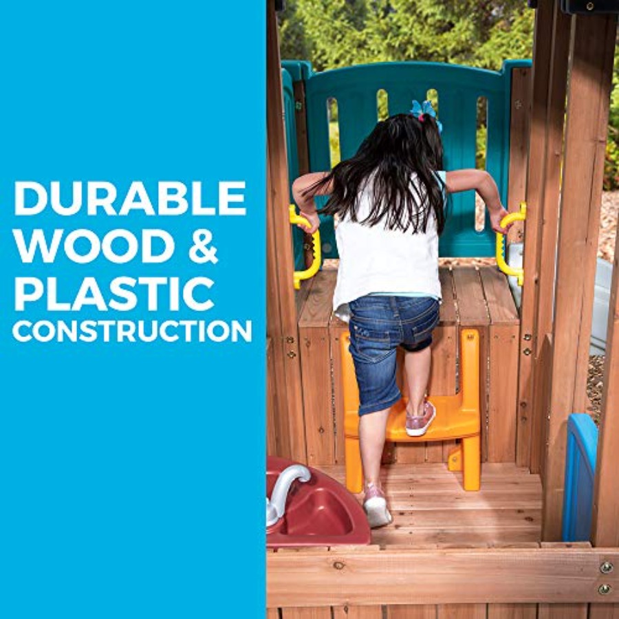 우드랜드 어드벤처 플레이하우스 & 슬라이드, 어린이 야 - Kids Outdoor Wooden Playset 리뷰 및 가격