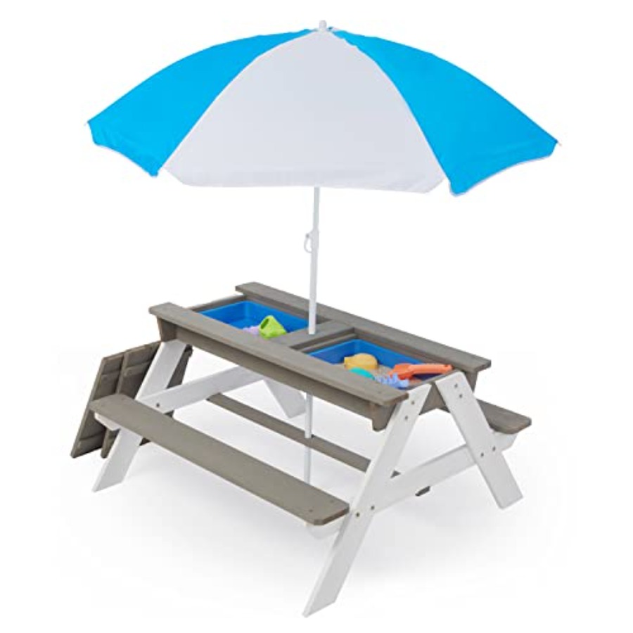 야외 마당 파티오 어린이용 피크닉 테이블: 3-in-1 - Kids Outdoor Table With Umbrella 리뷰 및 가격