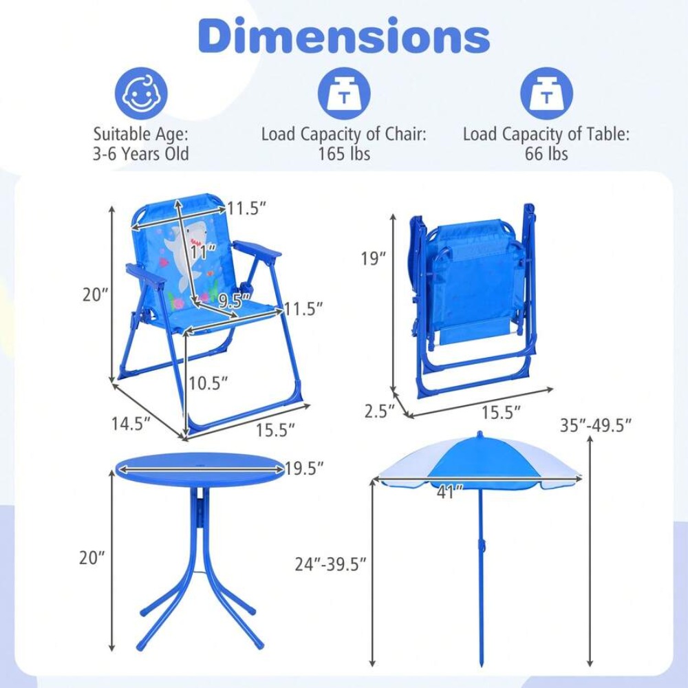 어린이 피크닉 테이블 야외 세트(접이식 의자 2개와 유 - Kids Outdoor Table With Umbrella 리뷰 및 가격