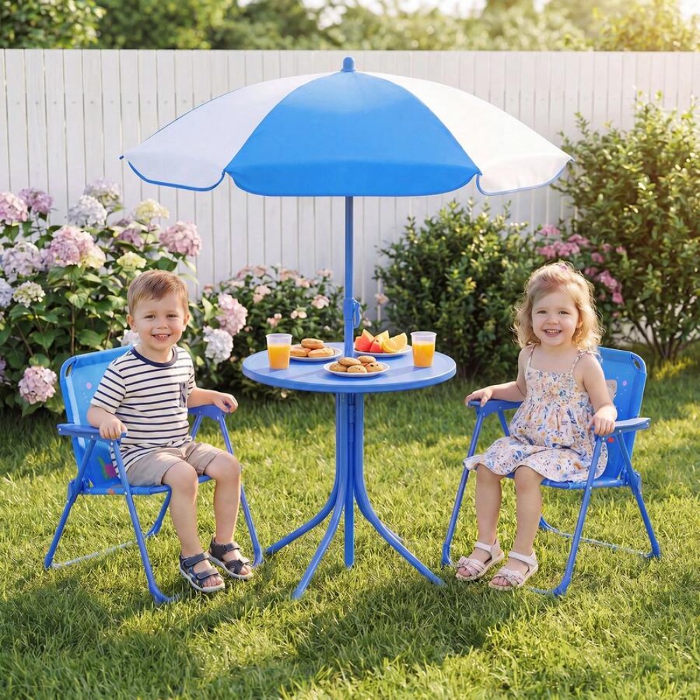 어린이 피크닉 테이블 야외 세트(접이식 의자 2개와 유 - Kids Outdoor Table With Umbrella 리뷰 및 가격
